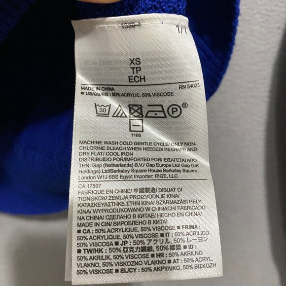 Banana Republic Blue Textured Knit Sweater XS | Lightweight Crewneck Pullover - Picture 3 of 7